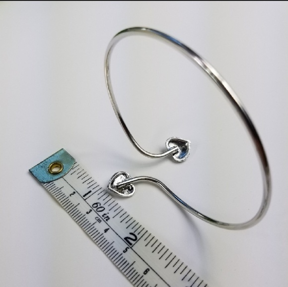 Double Peach Heart Of Love Open Bangle Adjusts - Picture 6 of 6